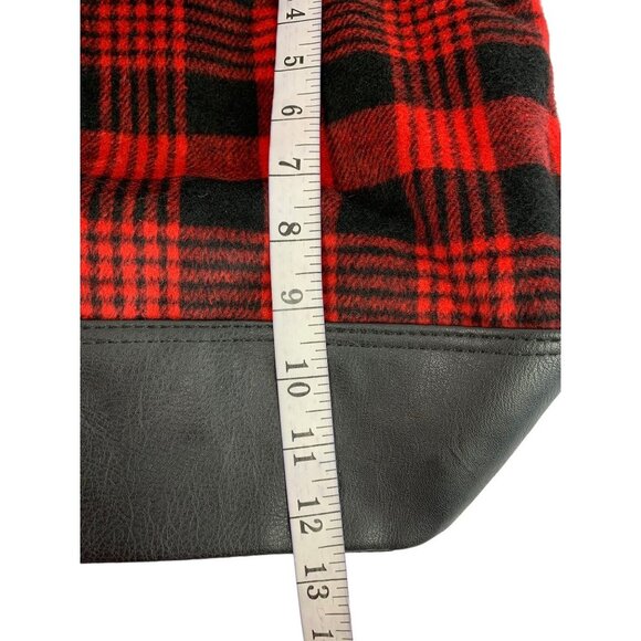 Dressbarn Women's Red & Black Plaid Large Bag - Picture 5 of 5